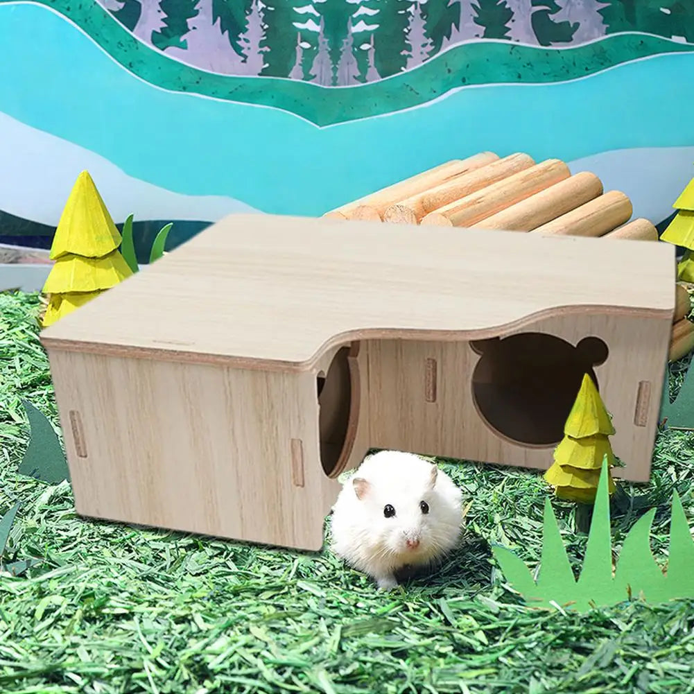 Shelter  Eco-friendly Hamster Hideout House Exercise Toy Living Hut Small Pet Nest Bite Resistant   for Golden Bear Rat