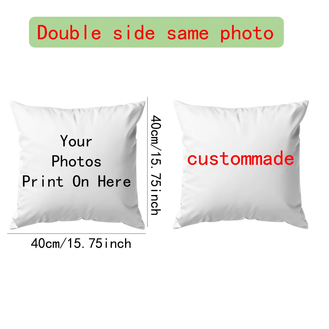 Custom Picture Printed Cushion Cover Pet Personal Life Photos Pillow Cover Custom 100% Polyester Pillowcases In Various Sizes