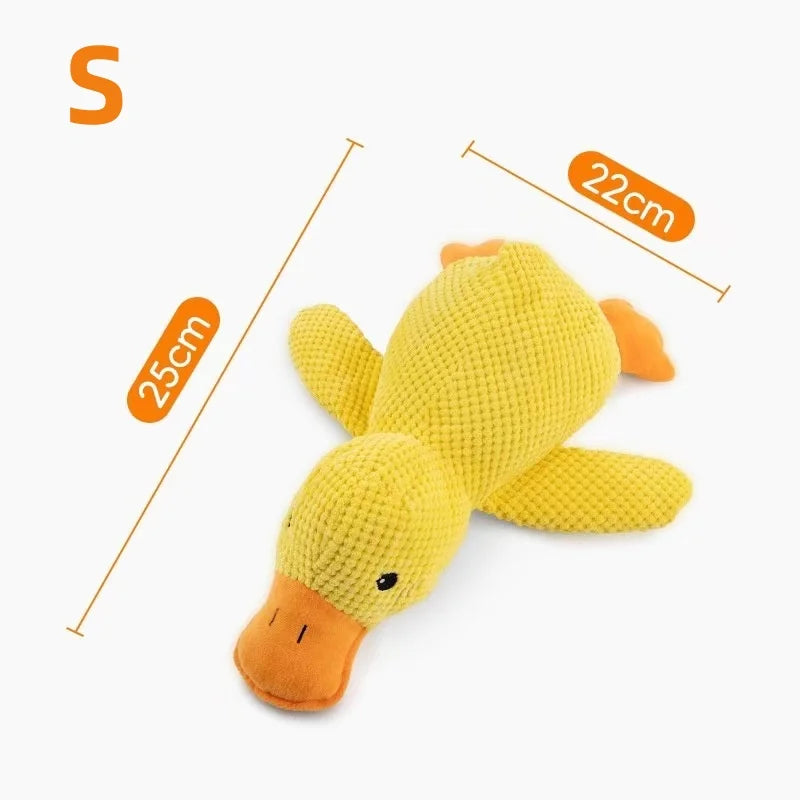 Plush Duck Chew Toy - size and colour reference
