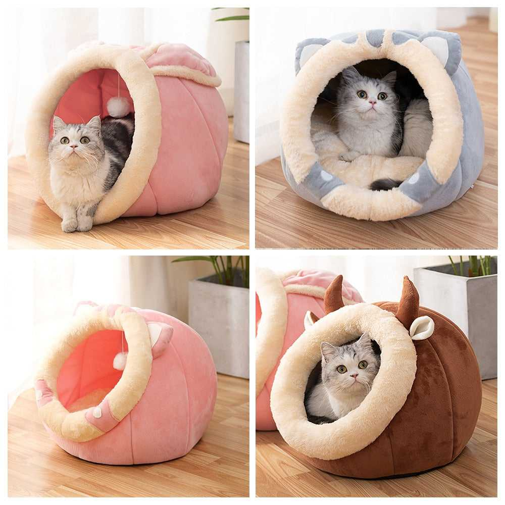 Semi-Enclosed Cat Nest Bed - close-up detail view