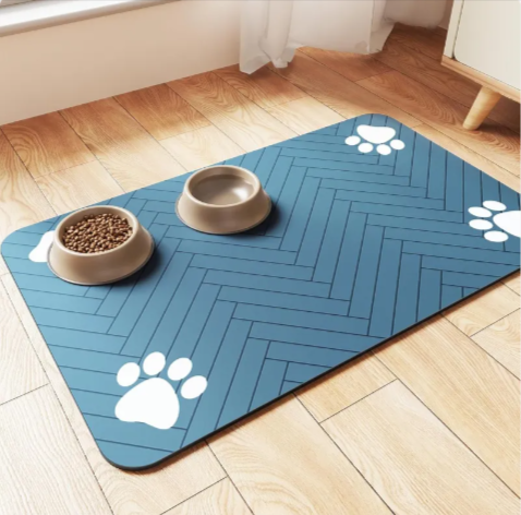 Splash-Proof Pet Feeding Mat - size and colour reference